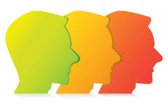 Colorful Human Head Infographic Diagram Assets