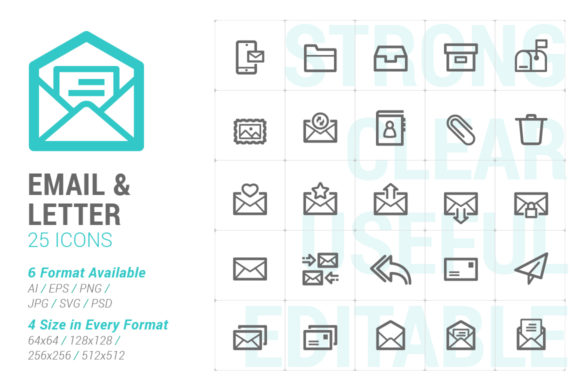 Email Letter Strong Line Icon