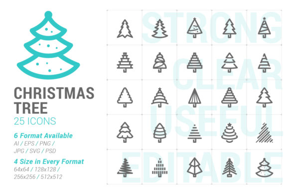 Evaluating the Christmas Tree Strong Line Icon for Professional Design Workflows