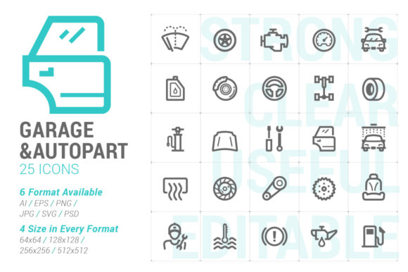 Garage Auto Part Strong Line Icon: A Practical Guide to Format Selection and Usage