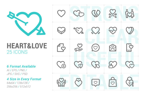 Heart Love Strong Line Icon: A Practical Asset for Modern Digital Design