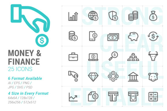 Money Finance Strong Line Icon: A Practical Asset for Modern Digital Design