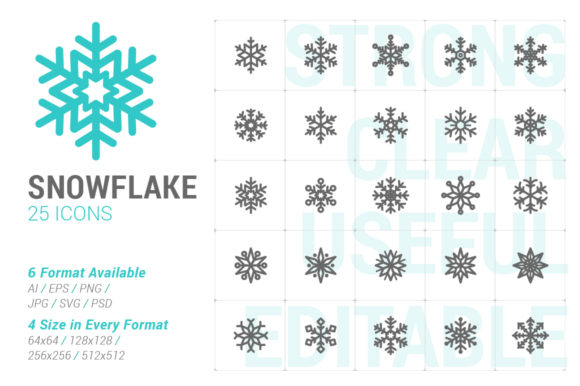 Snowflake Strong Line Icon: A Versatile Asset for Winter Design Projects